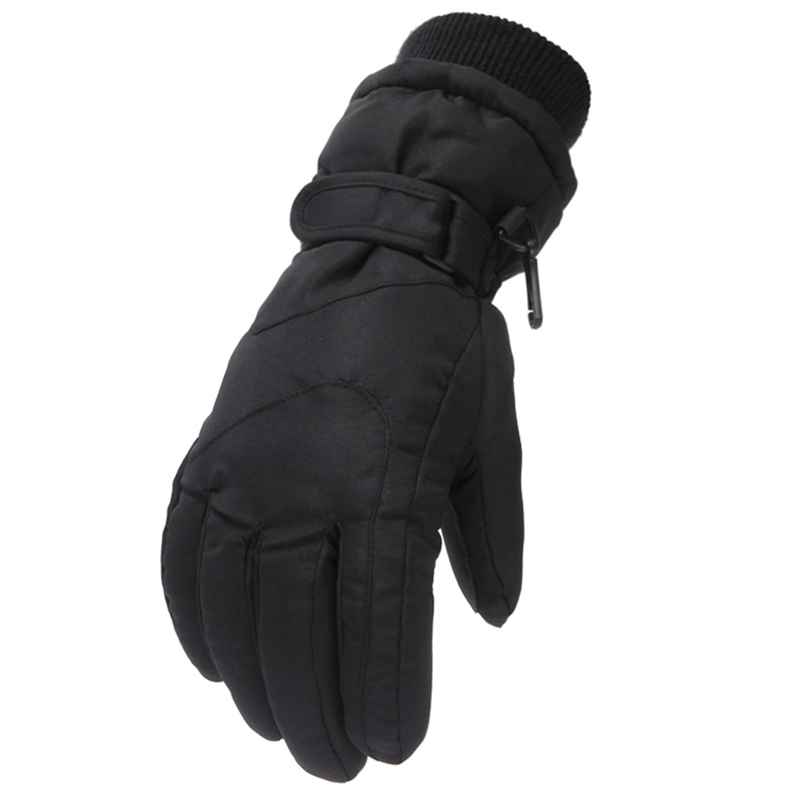 Baby Kid Winter Wanten Zacht Aangeraakt Lederen Handschoenen Waterdichte Baby Kidswarm Winddicht Fiets Anti-Slip Klimmen Handschoen: Black