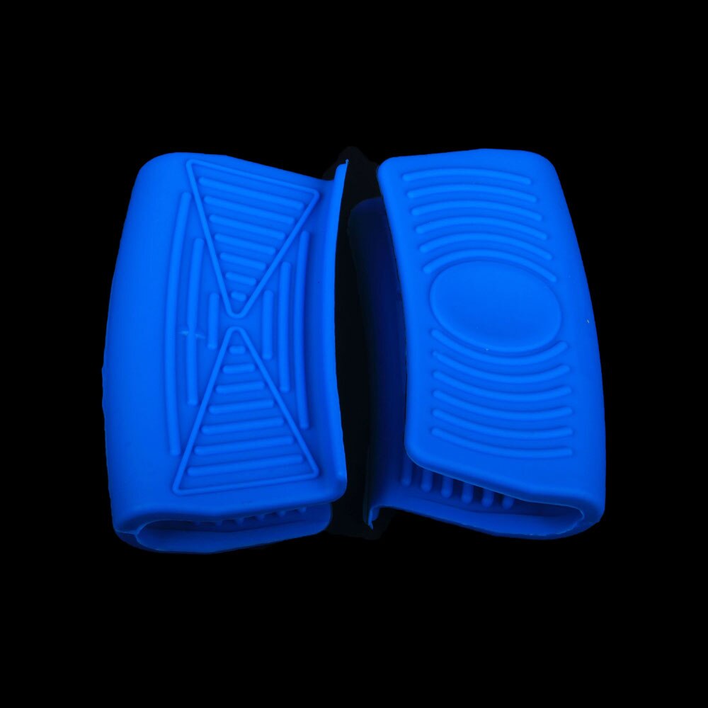Silicone world Grip Silicone Pot Holder Sleeve Insulation Non Slip Pot Glove Anti-Scalding Pan Handle Cover Grip Kitchen Tools: Blue