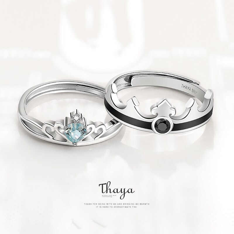 Märchen Serie Thaya S925 Sterling Silber Kristall Schnee Königin Paar Ringe Für Engagement Frauen кольцfein Jerwelry Ringe