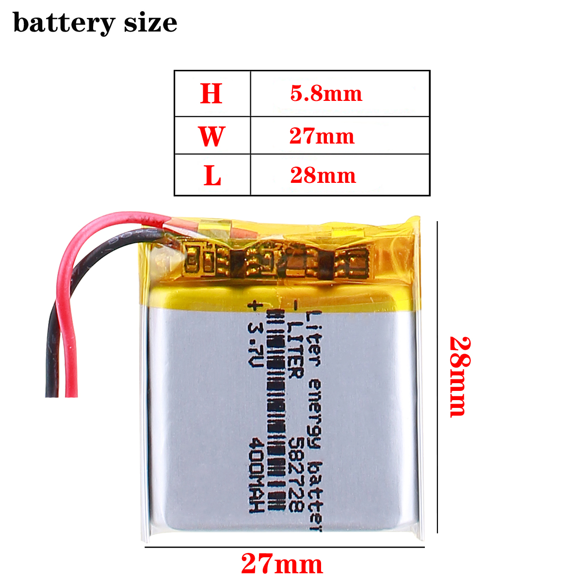 582728 602530 583030 Litro di Energia 3.7v Al Litio Ricaricabile Batteria Ai Polimeri di 400mah Mp3/4 Bluetooth Radio di Monitoraggio Della Batteria