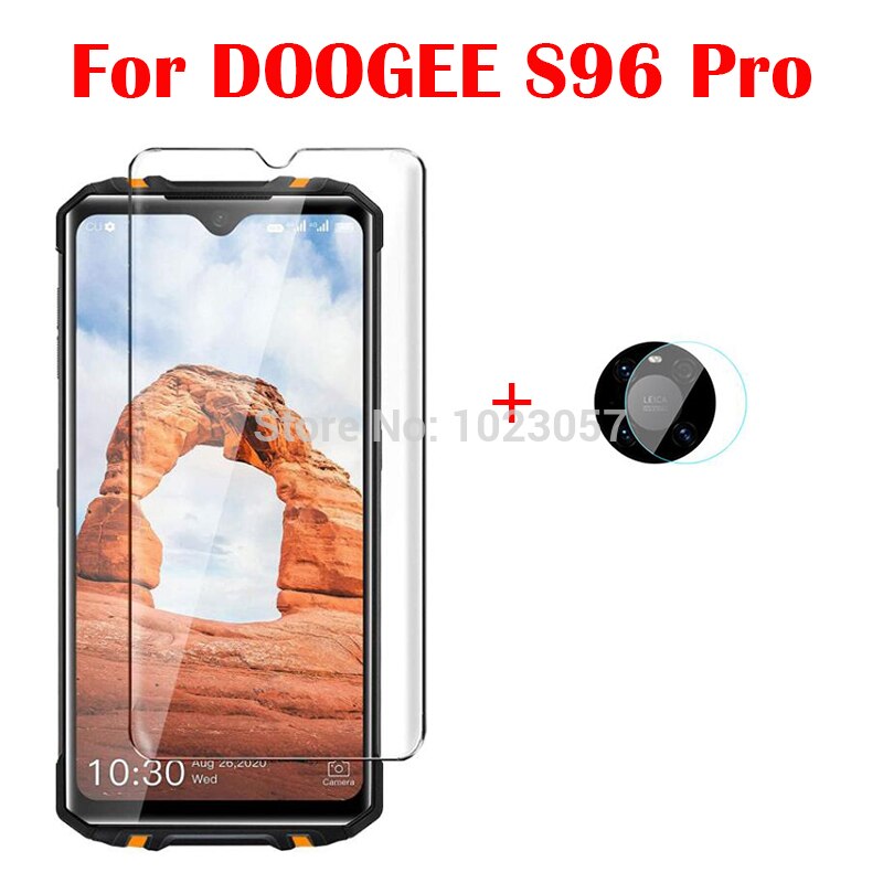 3-w-1 kamera szkło hartowane dla Doogee S96 zawodowiec ScreenProtector szkło dla Doogee S96 2.5 D szkło: 2 in 1