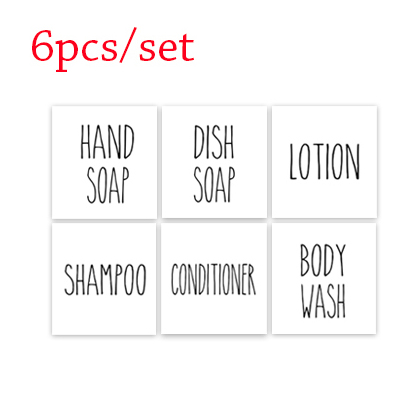 Shampoo Bottle Label Set Bathroom Soap Conditioner Body Wash Labels Soap Dispenser Detachable Waterproof Sticker Set: DEEP BLUE