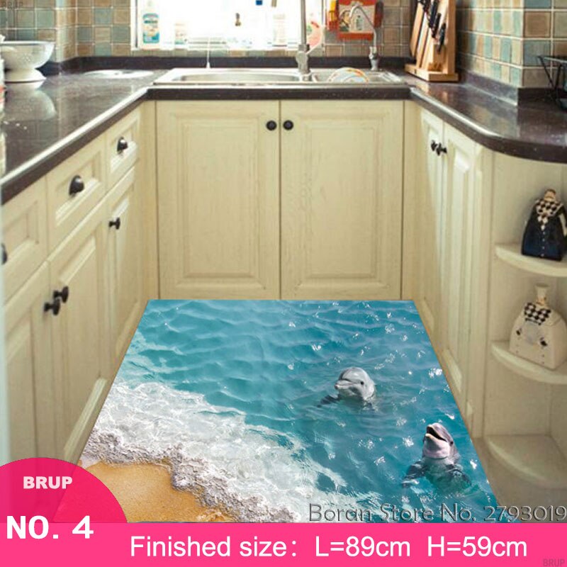 7 Kinds Dolphin Floor Stickers Sea Animals 3D Wall Stickers Bedroom Home Decors Mural Art Wall Decals Vinyl Wallpaper Waterproof: 04(buy 2 save 1usd)