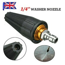 1PC Stainless Steel Copper Spray Nozzle 1/4&quot; High Pressure Washer Jet Wash Dirt Rotating Turbo Spray Tip UK 105*40mm