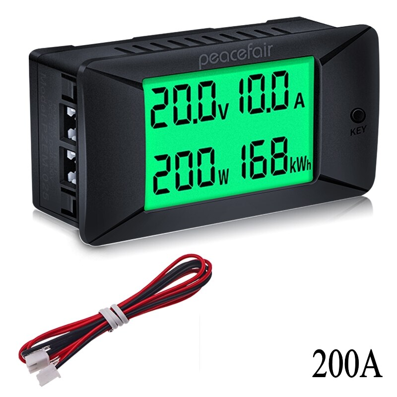 Dc 0-300v 300a voltmeter amperemeter bilbatteri testare kwh el energi spänning effektmätare monitor 12v 24v 48v 96v +  shunt: Pzem -025 200a