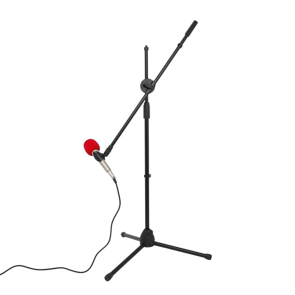 Foldable Adjustable Desktop Tripod Microphone Stand with Mic Clip Holder Bracket for Meeting Lectures Podcasts