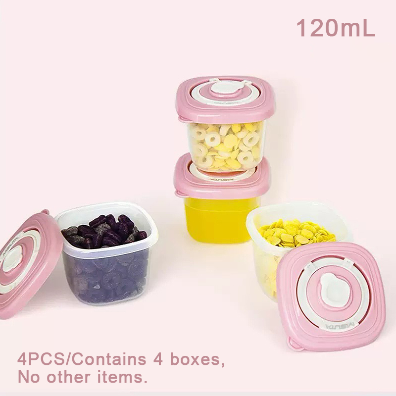 1/4/6PCS Glass Food Containers With Silicone Lids Food Jars Food Storage Containers For Snacks Freezer Microwave Dishwasher Safe: Red