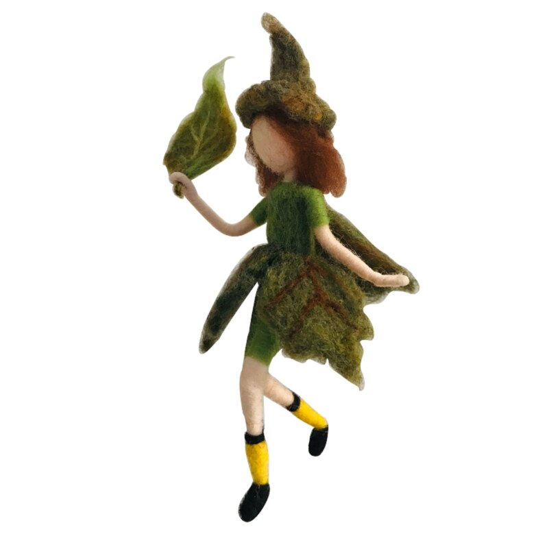 Flower Fairy Needle Felting Kits, Elf Felting Supplies, for Mom, Grandma, Video Instruction for Beginner, Height 10cm (4"): D