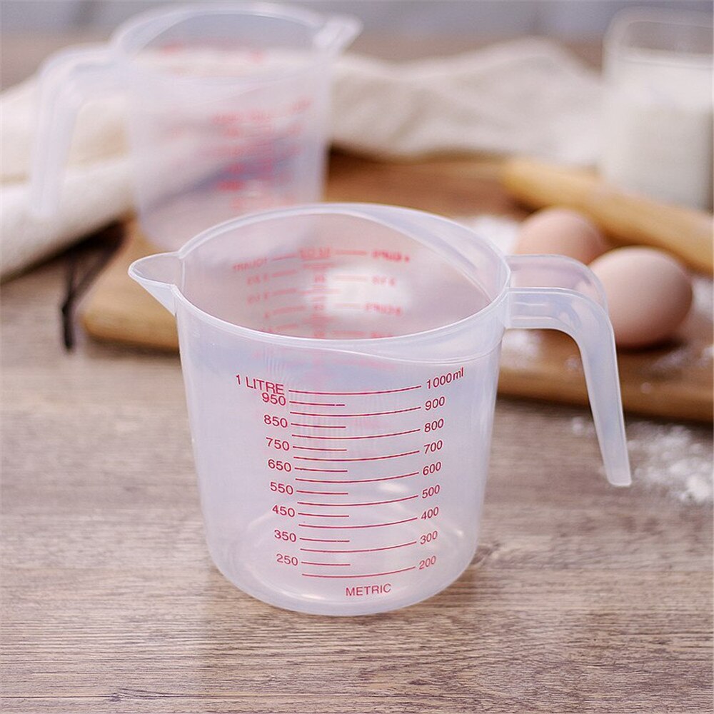 250/500/1000ML Plastic Measuring Cup Jug Pour Spout Surface Clear Scale Transparent Pour Spout Kitchen Tool Device