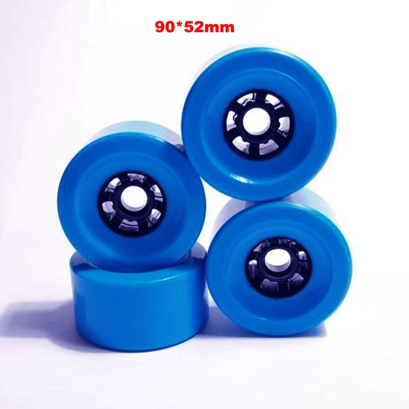 Skateboard hjul 78a 90 x 52mm 4 stk elektrisk longboard hjul 97*52mm rulleskøjte dæk hjul gummihjul til longboard scooter: 90 x 52mm blå
