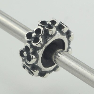 Authentic 925 Sterling Silver Spacer Stopper Heart Flower Bead Charm Fit European Style 3mm Bracelet Jewelry: TBS219-6