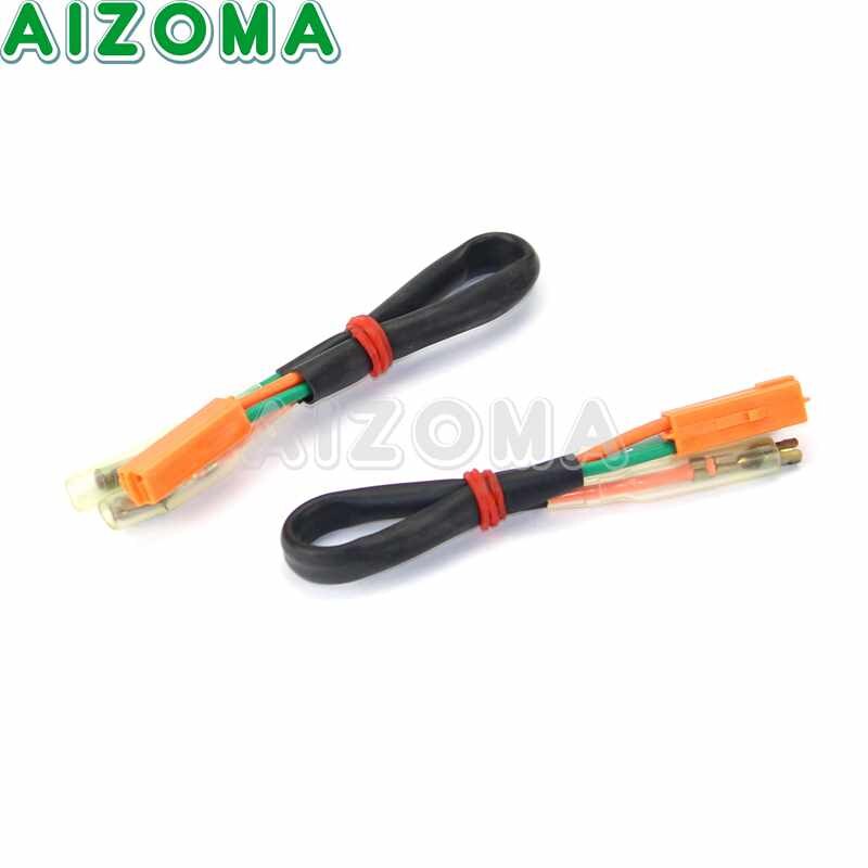 Til honda cbr vtr vt shadow kawasaki ninja zx zr z blinklys indikator blinker wire adapter stik kabel stikledning: 2 stk