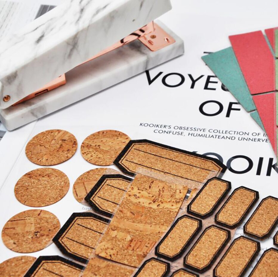 Wooden Craft Label Stickers Bottle Jar Organizer Sticker Self Adhesive Pack Labels Dispenser Oil Bottle Writable Sticker