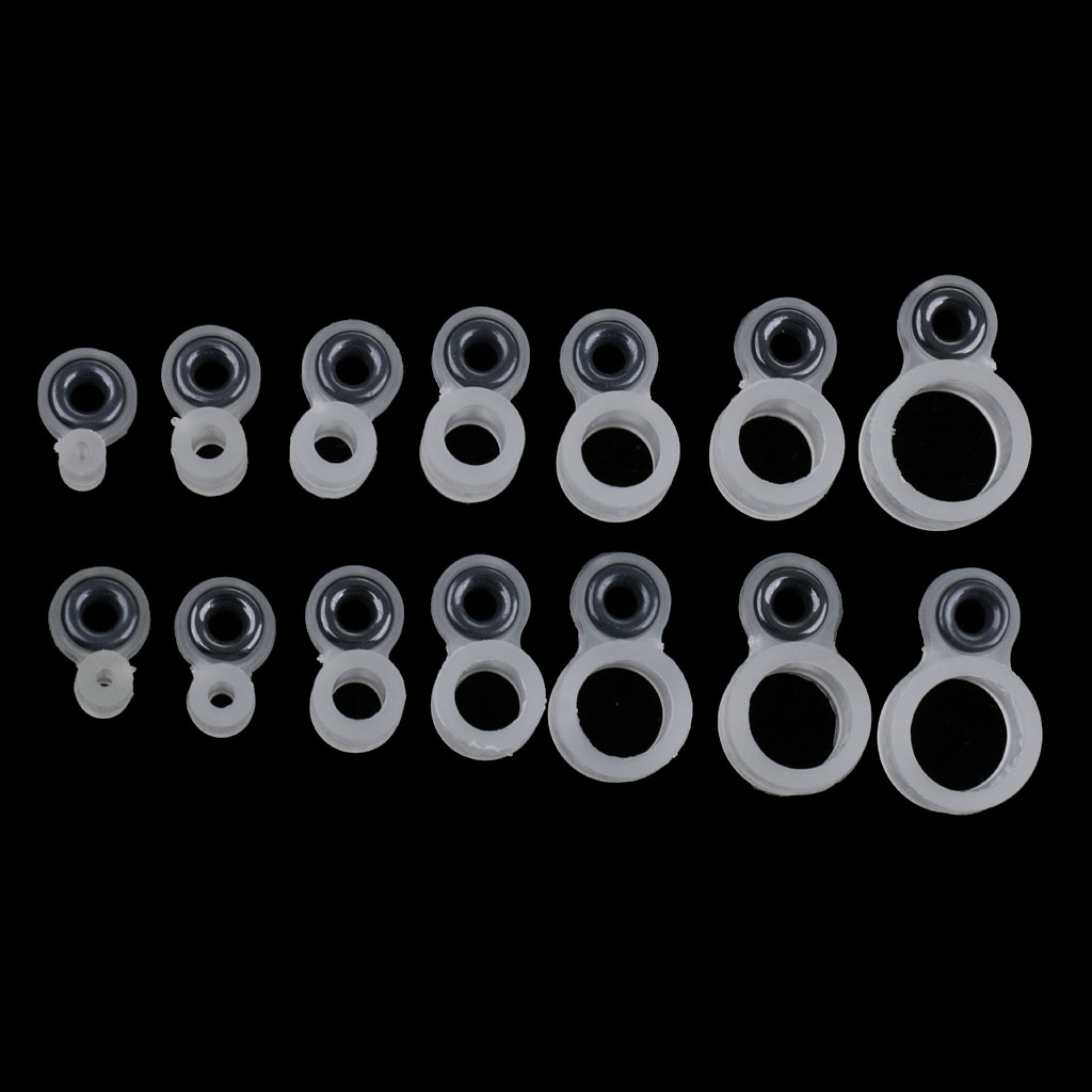 14Pcs/set Silicone and Ceramic Fishing Rod Guides Rod Repair Kit DIY Rod Tip Eye Rings - 14 DIFFERENT SIZES