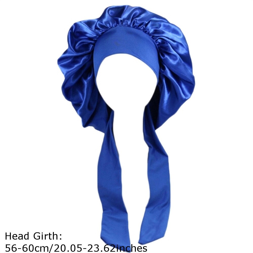 Bonnet de douche de luxe pour femmes, étanche, réutilisable, bonnet de bain, pour cheveux longs, grand Turban: dark blue