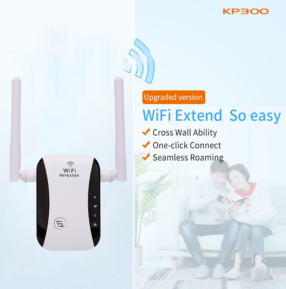 300mbps sem fio wifi repetidor extensor de alcance impulsionador ue/eua/uk plug + 2x antenas