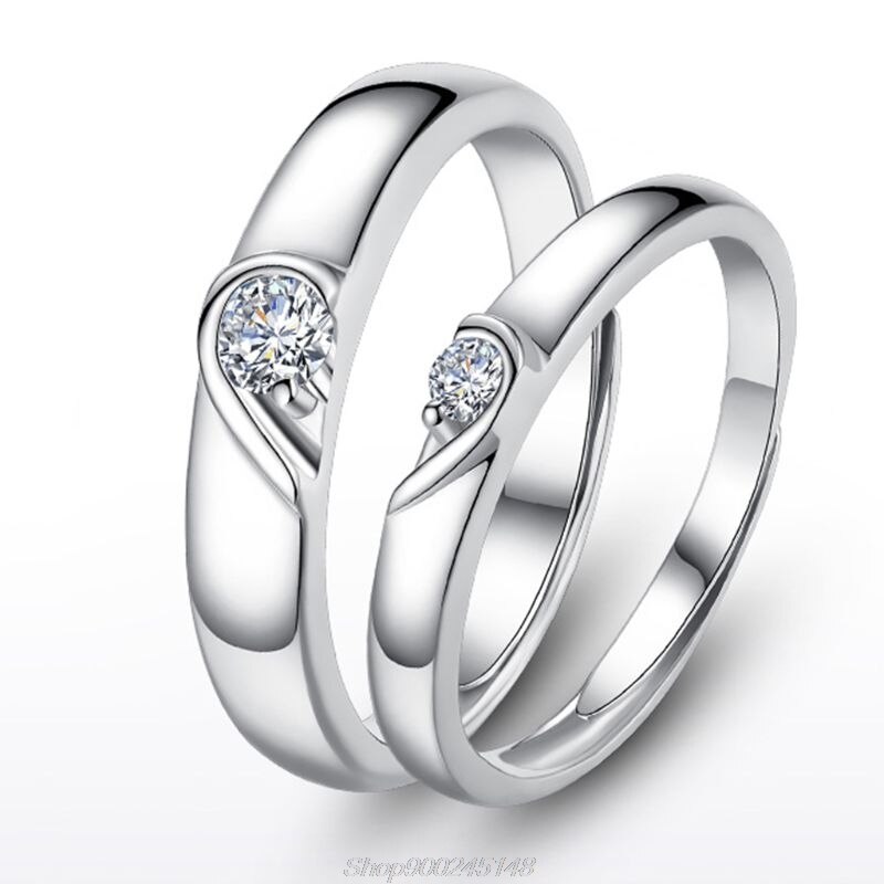 Heart Promise Rings for Couples I Love You Engagement Wedding Ring Band Sets Au03 20