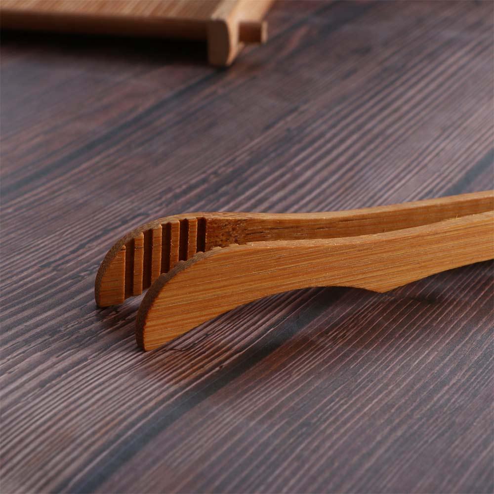 Fleck Brot Bambus Klemme wiederverwendbare Küche Tee Pinzette Greifer Lebensmittel Zange Toast Clip
