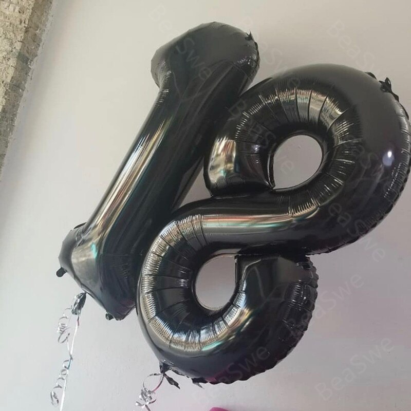 2pcs/lot Large Size Foil number Balloons 40inch Rainbow Rose Gold Happy 18th Birthday Anniversary Party Decor Supplies