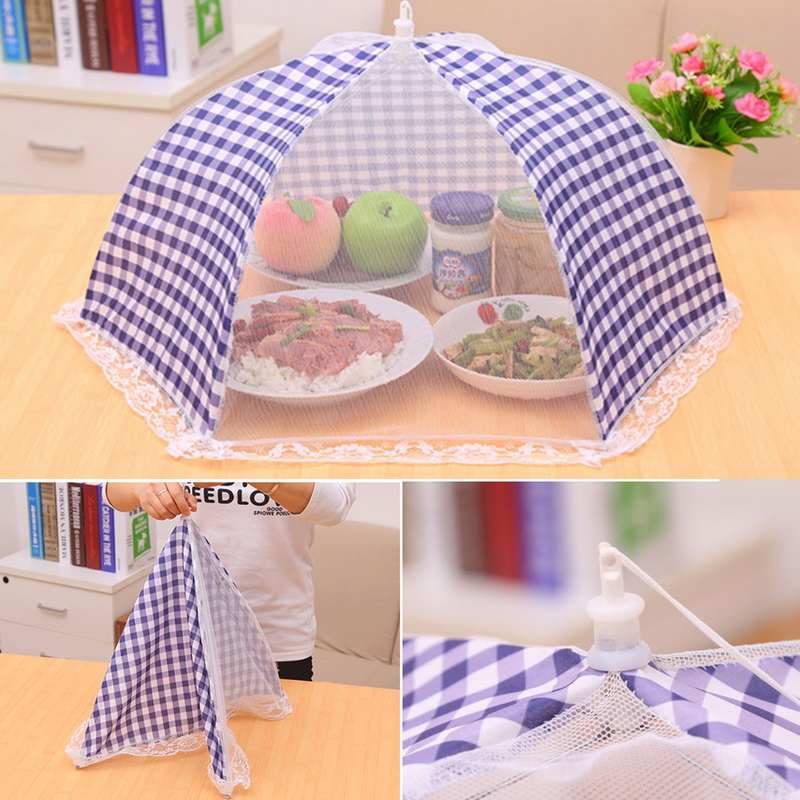 1pc køkken foldet mesh maddæksel anti fly myg paraply hygiejne gitter stil mad fad dæksel grill picnic køkkenudstyr
