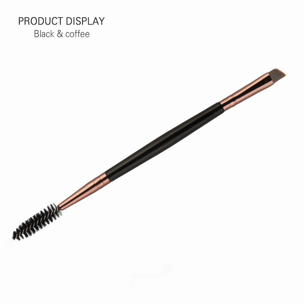 6 colores cepillo brocha doble para cejas + pestañas cepillos peine belleza para cejas pestañas brocha maquillaje de los cepillos para las mujeres: Coffe Black