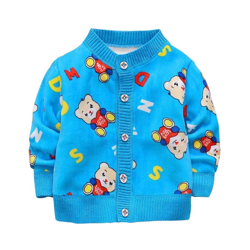 Bomullstopp baby barn langermet klær gutter jenter strikket cardigan kåpe barn