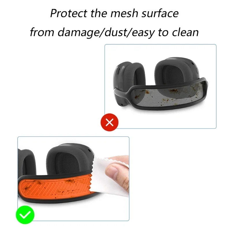 Adequado para airpods max 1/2 fone de ouvido sem fio alta qualidade silicone bandana capa lavável almofada capa protetora