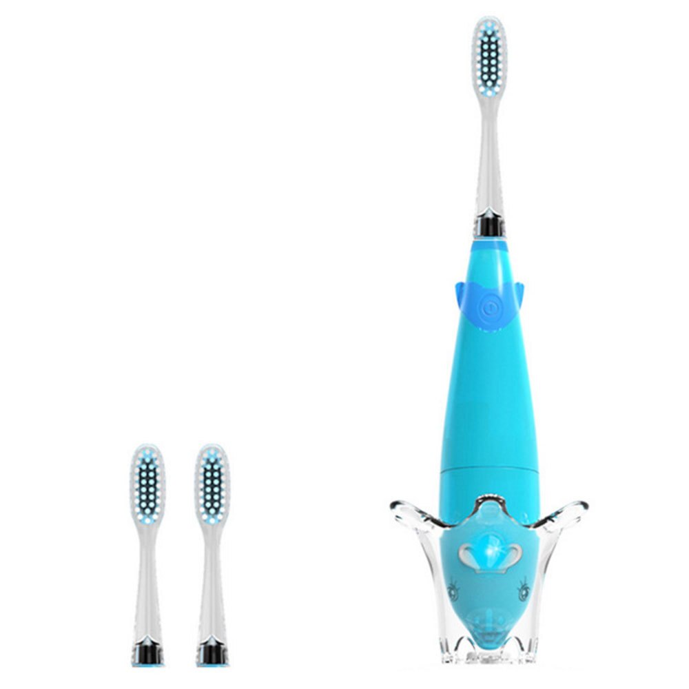 Cepillos de dientes eléctricos Sonic Music para niños, cerdas suaves, limpieza profunda con luz: Blue