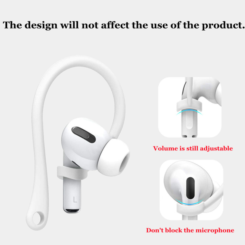 Almohadillas antipérdida con gancho para la oreja, ajuste seguro, accesorios protectores de auriculares inalámbricos de silicona, 1 par de soportes para Apple AirPods 1 2 3 Pro