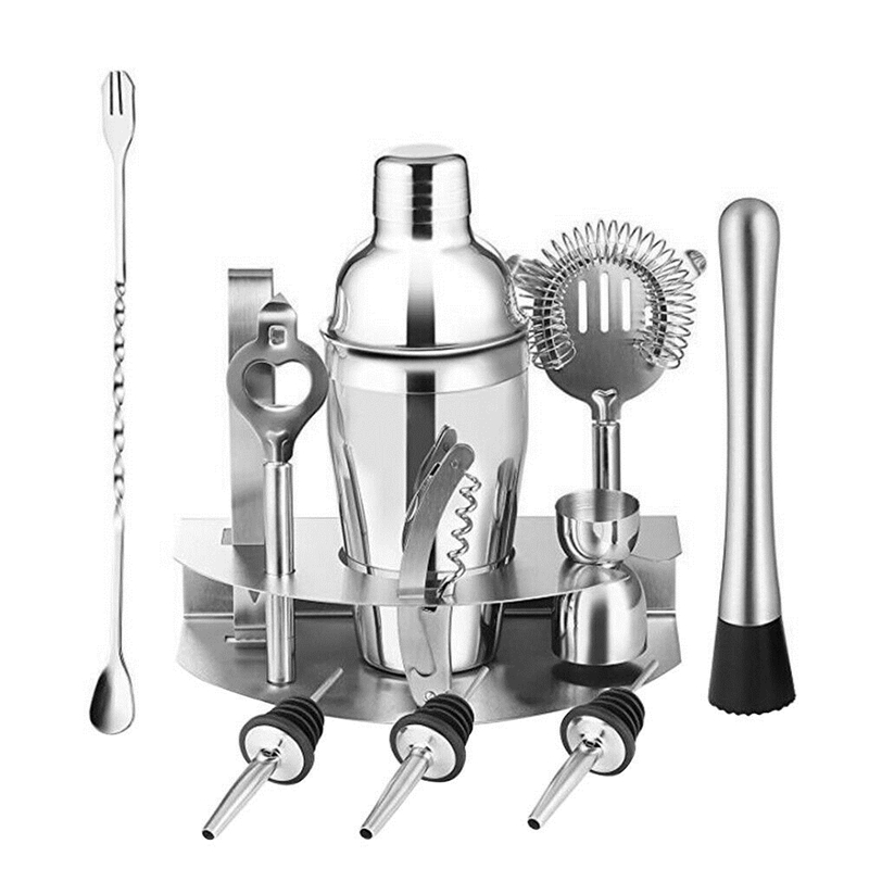 12pcs Stainless Steel Cocktail Shaker Mixer Drink Bartender Tools Bar Set Kit Bar Accessories Cocktail Shack