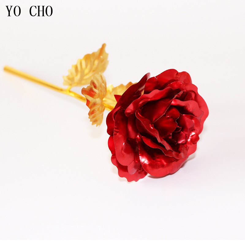 Galaxy Rose Eternal 24K Gold Flower Foil Plastic Artificial Roses Valentines Day Beauty Golden Flowers for Wedding Decor: VIOLET/紫罗兰