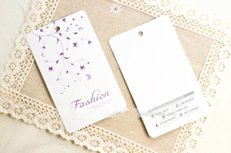 Lote de 100 Uds. De etiquetas para colgar ropa recubiertas de papel de 0,37g de grosor con cuerda, accesorios para hacerlo tú mismo con flores estampadas a color