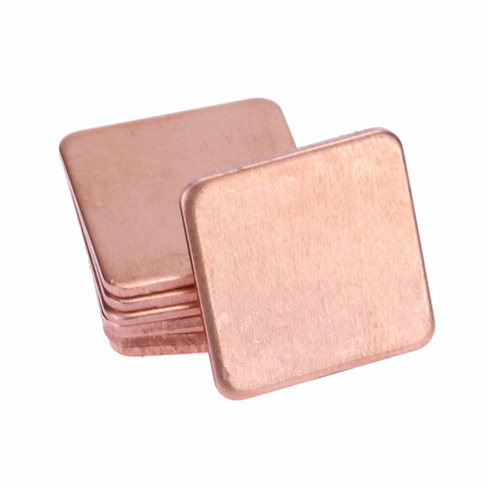 Disipador térmico de cobre puro para ordenador portátil, disipador de calor conductor de CPU GPU, 10 Uds., 15x15mm, 0,3/0,4/0,5/0,6/0,8mm