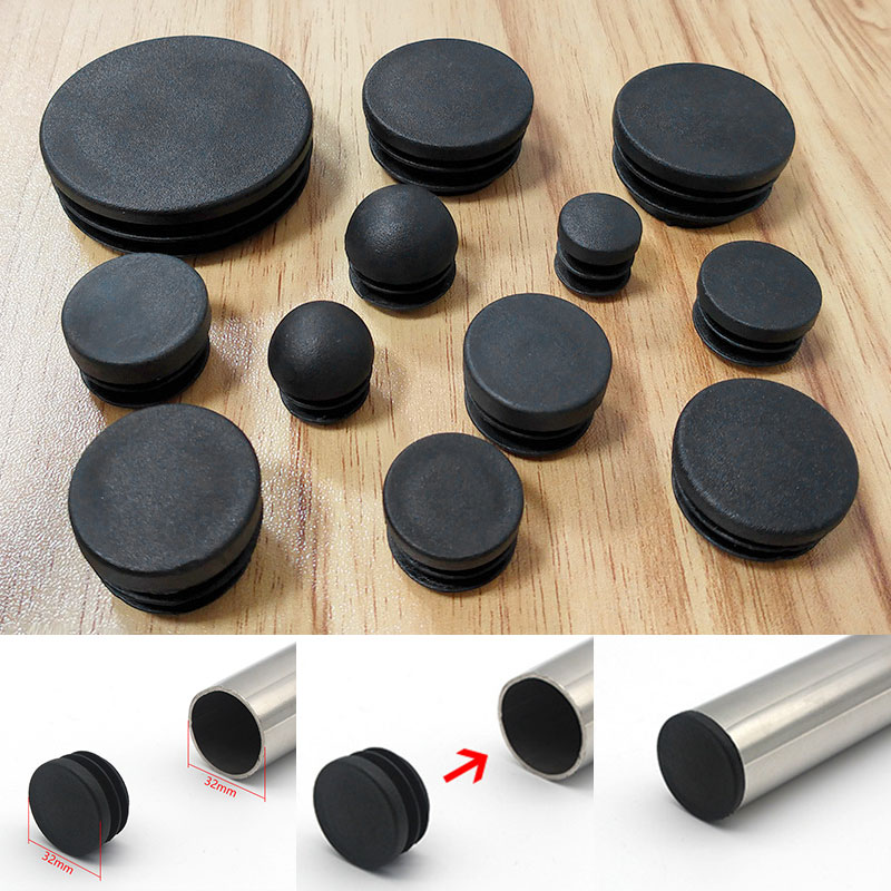 10Pcs Round Tube Plugs Pipe Insert End Caps Floor Protectors Furniture Feet Pads