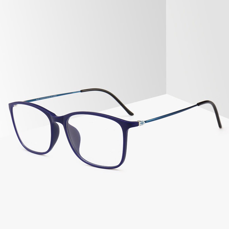 BCLEAR TR90 Silmälasikehys Miehet tai Naiset Ultralight Unisex Neliö Yksivärinen Lasi Silmälasit Kehys: Sininen