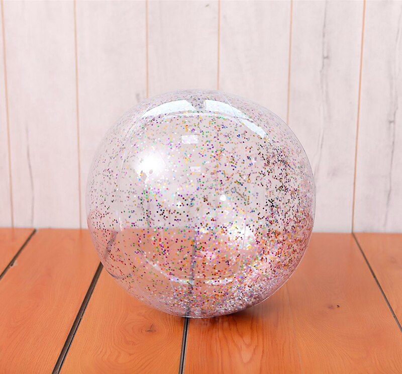 Boule de jeu gonflable en PVC Transparent, 1 pièce, divertissement de piscine à paillettes, balle de plage à l&#39;eau, jouets amusants pour enfants filles