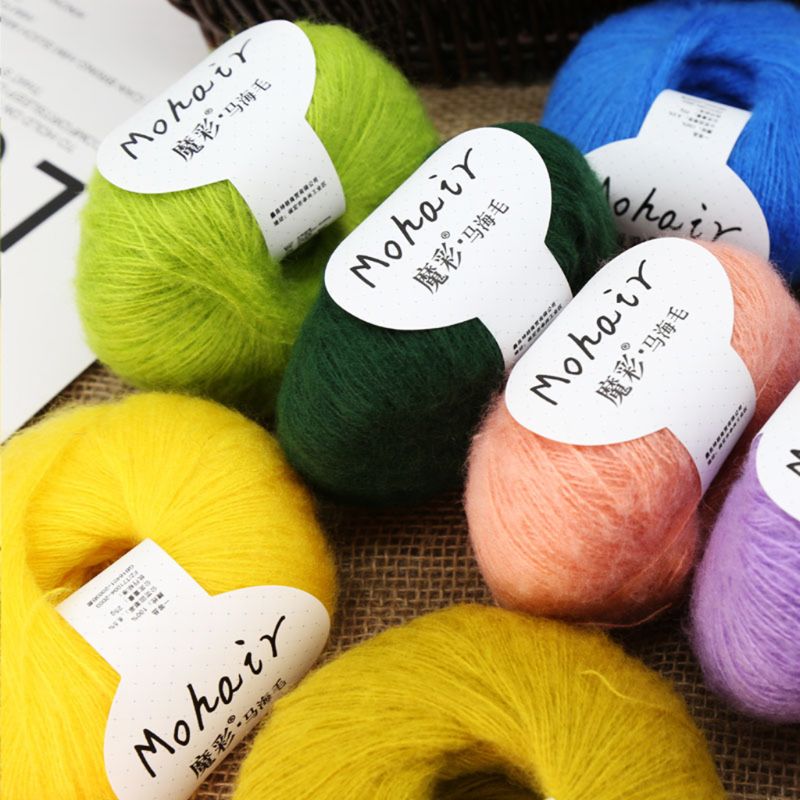 5 rouleaux 125g doux mince Angola Mohair fil Fine bébé laine à la main tricot Crochet bricolage pull écharpe chaussettes