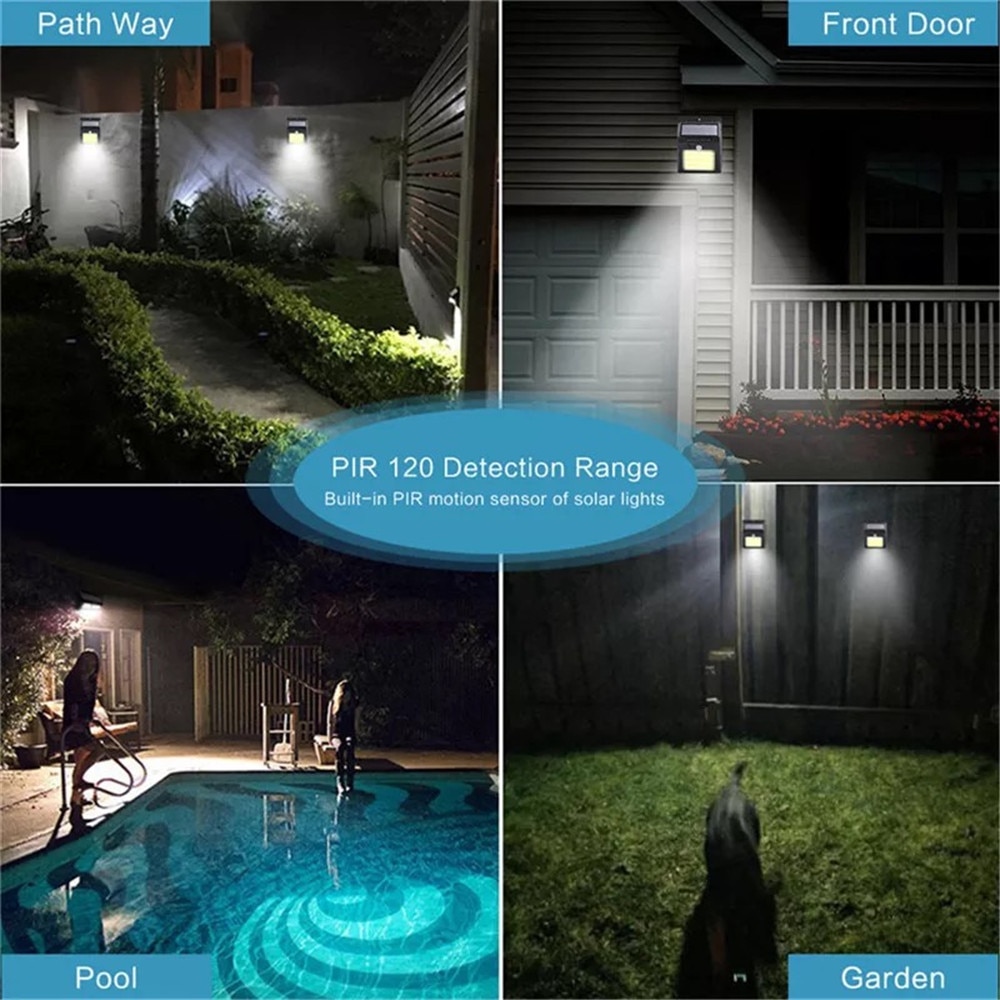 48 COB outdoor solar lamp PIR motion sensor LED wall lamp waterproof solar lamp solar fluorescent lamp garden decoration