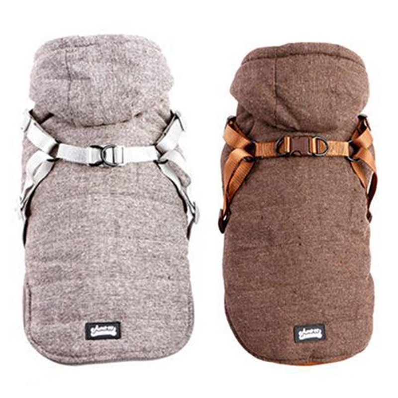 Pet Dog Jacket Vest Harness Winter Dog Clothes Soft Breathable Adjustable Buckle Velvet Padded Dog Chest Back Vests Cotton Coats