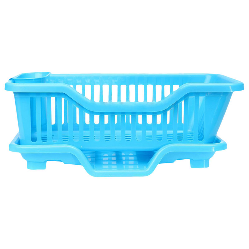 Kitchen Sink Dish Plate Utensil Drainer Drying Rack Holder Basket Organizer Tray, Blue: Default Title