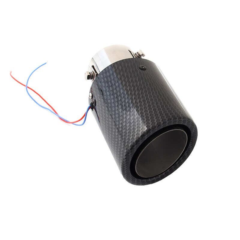 Tubo de escape de coche LED, punta de fibra luminosa, tubo de entrada de garganta, punta de manguera, Silenciadores de carbono, Turbo silbato, sonido de reacondicionamiento, cola Turbo: blue