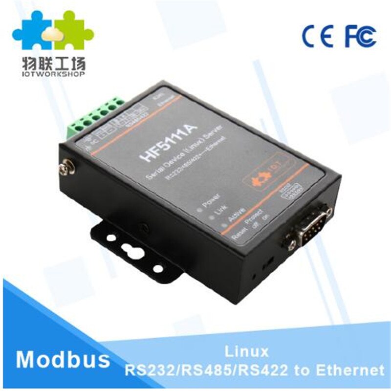 Wifi module Offical HF5111A RJ45 RS232/485/422 To Ethernet Linux Serial Port Server Converter Device Industrial Connector Unit
