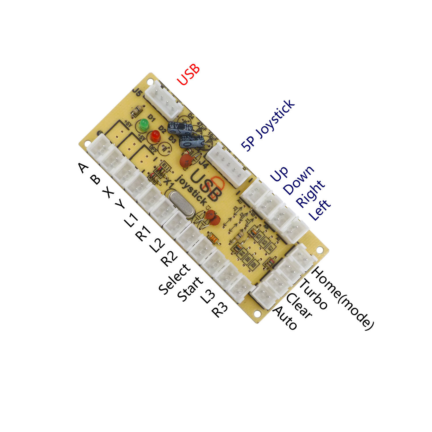 Sj @ Jx Arcade Game Controller Knop Microschakelaar 8 Manier Joystick Circulaire Achthoekige Limiter Usb Encoder Voor Pc Raspberry Pi