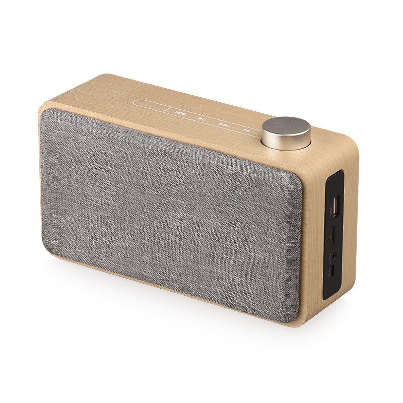 W5A Draadloze Bluetooth Speaker Multi-Functie U Schijf Houten Thuis Subwoofer Audio: Yellow wood grain