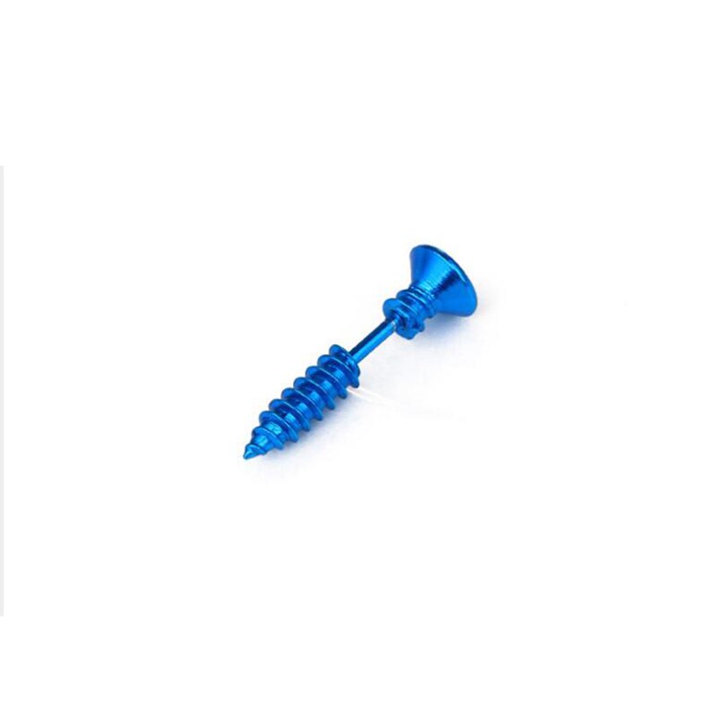 1Stck Punk Gold Schwarz Farbe Edelstahl Nagel Schraube Zucht Ohrring für Frauen &Ampere; Männer Wendel Ohr Piercings schmuck: hell Blau