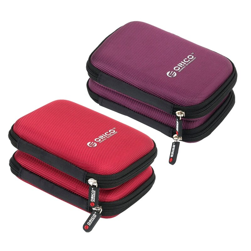 Orico 2 Pcs Phd-25 2.5 Inch Hdd Bescherming Bag Box Voor Externe Harde Schijf Opslag Bescherming Case, rood & Paars