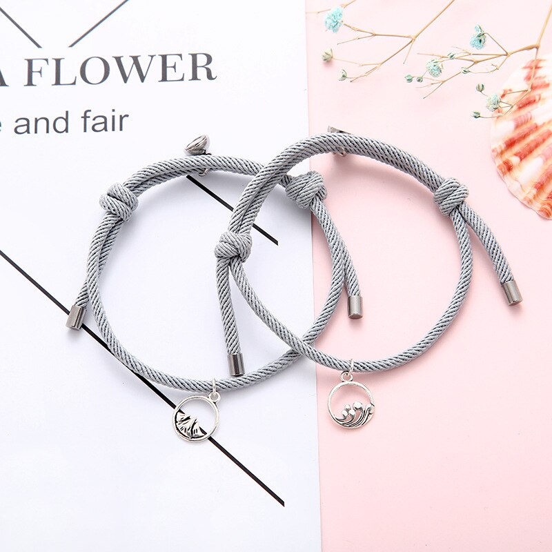 2 pièces Couple aimant personnalité créative Couple Bracelets hommes et femmes charme fille Bracelet bijoux amant saint valentin: WJ0019