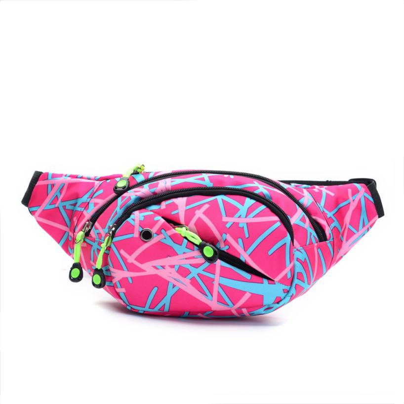 ISHOWTIENDA Unisex Women Men Camouflage Waist Pack Bicycle Cycling Sport Belt Bag #A: Pink Color