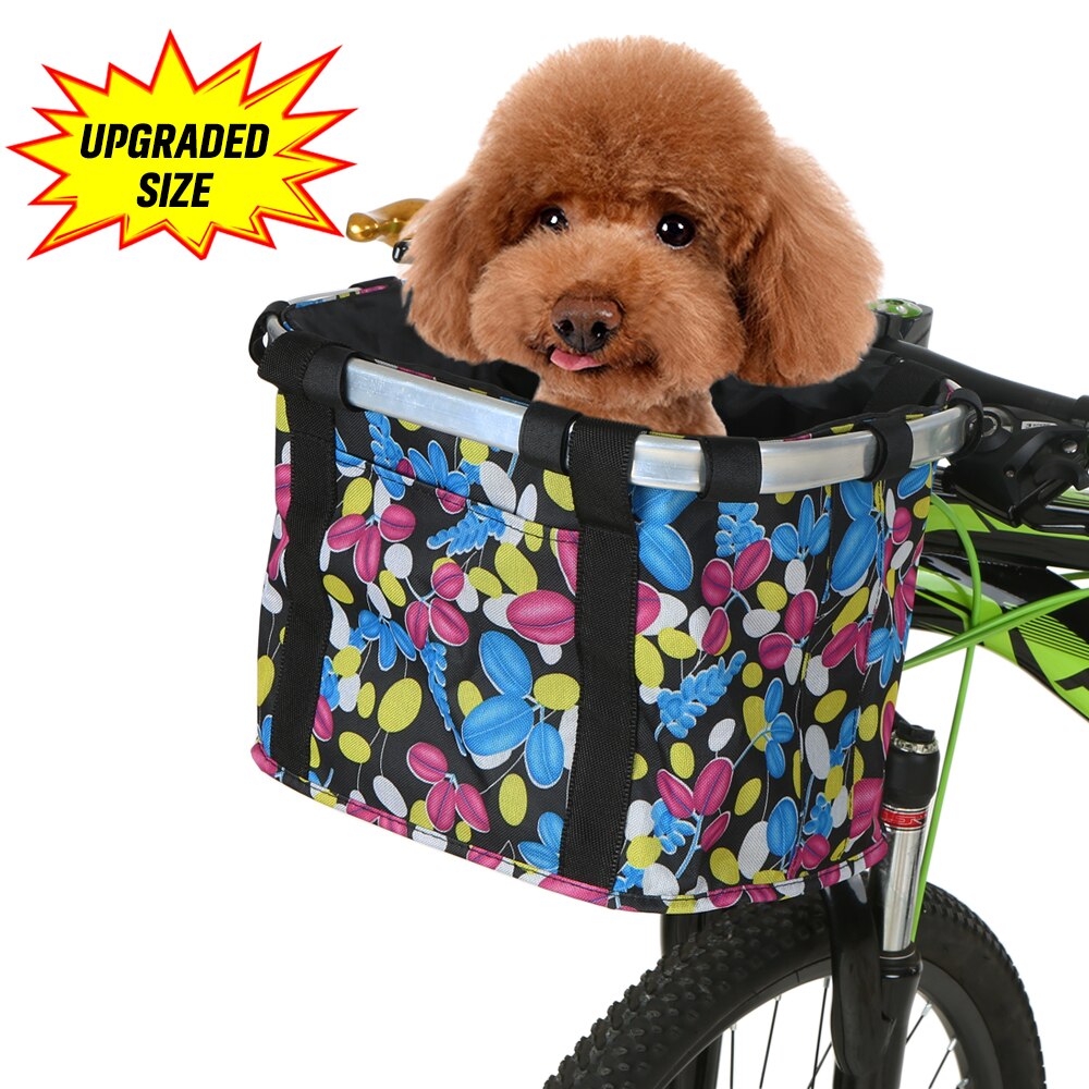 Pets Cat Seat Dog Bicycle Basket Waterproof Pets Seat Bicycle Basket Front Removable BIke Basket Carrier Bag Cycling Accessories: A