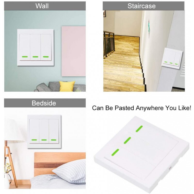 Sonoff Interrupteur À Bouton Poussoir Triple Face 433mhz Télécommande Sans Fil Rf Emetteur Mural Lumière Domotique SONOFF